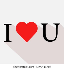 i love you, abbreviated text with heart shape vector