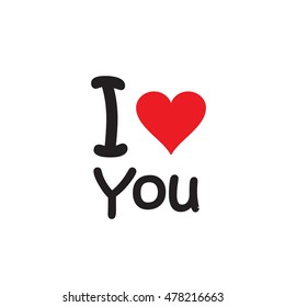 Love You Abstract Background Red Heart Stock Vector (Royalty Free ...