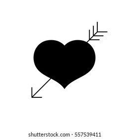 I love you. Abstract holiday background with black heart and arrow. Valentines day concept