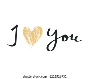 I love you abstract poster. Valentine's day vector illustration.