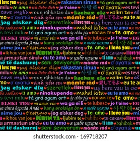 I love you in all languages seamless background