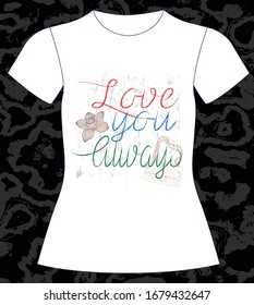 Te amo siempre, a veces aprendes. diseño gráfico de eslogan adorable y adorables flores diseño gráfico para tee y t pantalones y tela