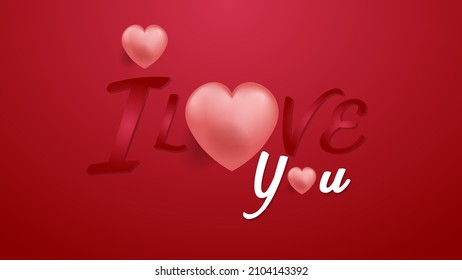 I Love You Background with Love 3D Symbol, Fit for Valentine Event
