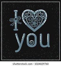 I love you, background with a heart