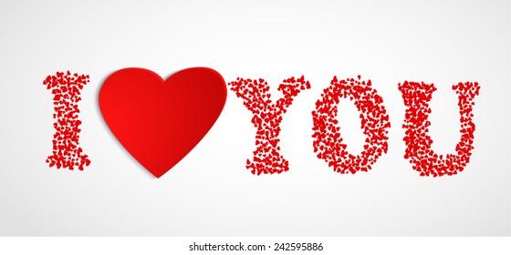 i love you background with red hearts