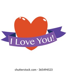 Love You Banner Stock Vector (Royalty Free) 365494523 | Shutterstock