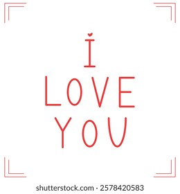 I love you . Banner for lovers. On a transparent background.