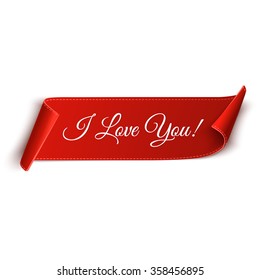 I Love You banner. Valentine's Day greeting card. Vector illustration