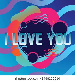 I love you, beautiful greeting card background or banner with ocean theme. design illustration