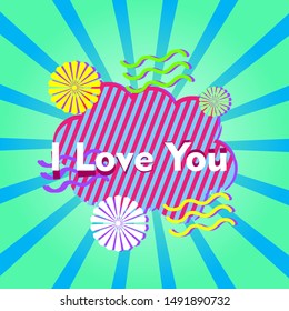 i love you, beautiful greeting card background or banner with retro theme. design illustration