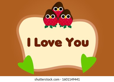 i love you, beautiful greeting card background or template banner with cute animal character theme. vector design illustration