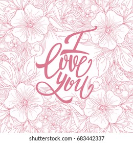 I love you beautiful vector illustration romantic card