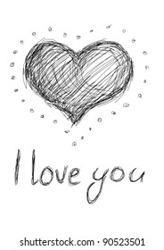 I love you - beauty pattern putline heart.