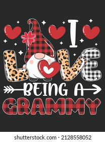 I love you being a grammy vector illustration. Valentine Background