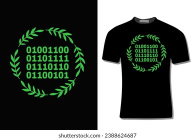 I love you Binary Code Computer Programmer  T-Shirt Design For Print, Poster, Card, Mug, Bag, Invitation And Party.