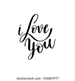 i love you black and white hand written lettering about love to valentines day design poster, greeting card, photo album, banner, calligraphy vector illustration