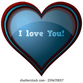I love You Blue Vector Heart. 