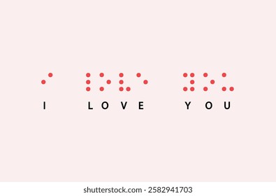 I Love You in Braille script graphic design 