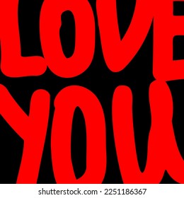 LOVE YOU BRIGHT CONCEPT VECTOR POSTER