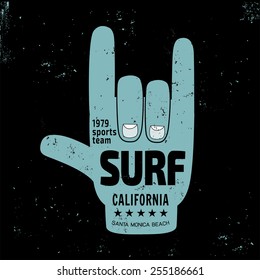 i love you California surf  illustration, vectors, t-shirt graphics