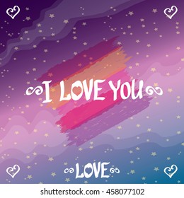 I love you, love calligraphic text, love background, love message, love text. Love art creative background.