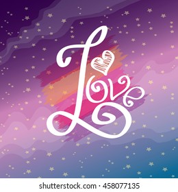 I love you, love calligraphic text, love background, love message, love text. Love art creative background.