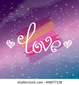 I love you, love calligraphic text, love background, love message, love text. Love art creative background.