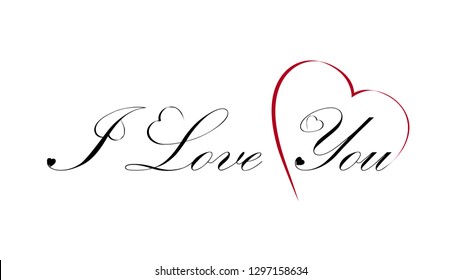 I love you calligraphy design, vector text