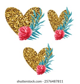 I love you,  calligraphy with heart and flowers. card concept for wedding, valentine's day, mothers day t-shirt print design. Vector illustration