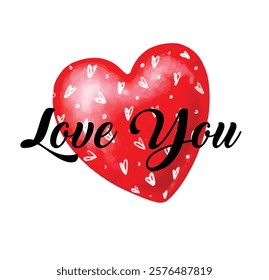 I love you,  calligraphy with heart and flowers. card concept for wedding, valentine's day, mothers day t-shirt print design. Vector illustration