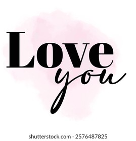 I love you,  calligraphy with heart and flowers. card concept for wedding, valentine's day, mothers day t-shirt print design. Vector illustration