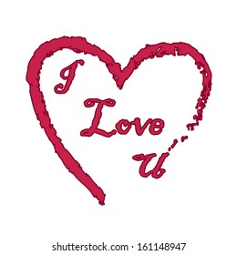 I Love You Calligraphy with heart shape.Eps10