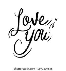love you calligraphy typography vector art