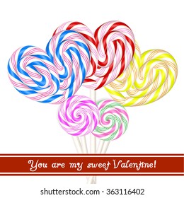 I Love you. Candy card. Vector illustration.