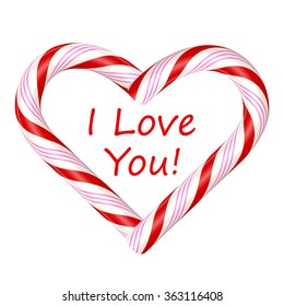 I Love you. Candy card. Vector illustration.
