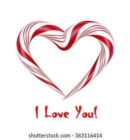 I Love you. Candy card. Vector illustration.