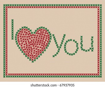 i love you card, abstract vector art illustration