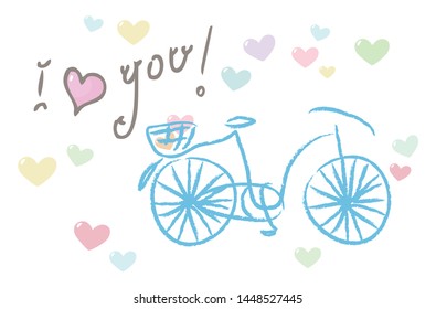 I love you! card with a bike