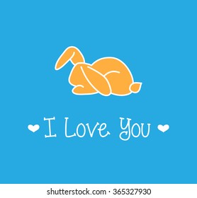 I Love You Card with bunny.