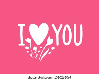 I Love You Card. Unique Hand Drawn Design. Vector