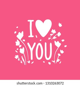 I Love You Card. Unique Hand Drawn Design. Vector