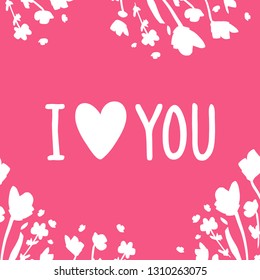 I Love You Card. Unique Hand Drawn Design. Vector