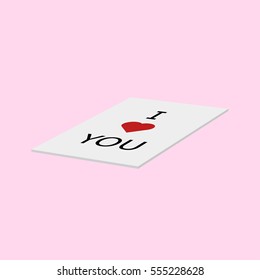i love you card vector