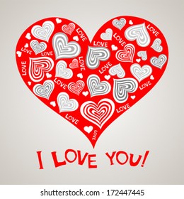  I love you! Celebration background with heart and place for your text. Vector Illustration 