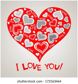  I love you! Celebration background with heart and place for your text. Vector Illustration 