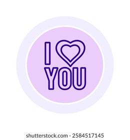 I Love You color circle icon, vector, pixel perfect, illustrator file