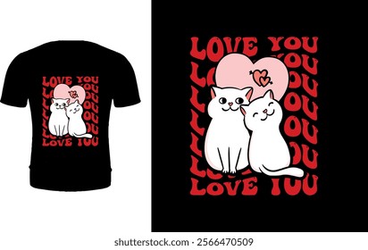 Love You colorful t shirt design 