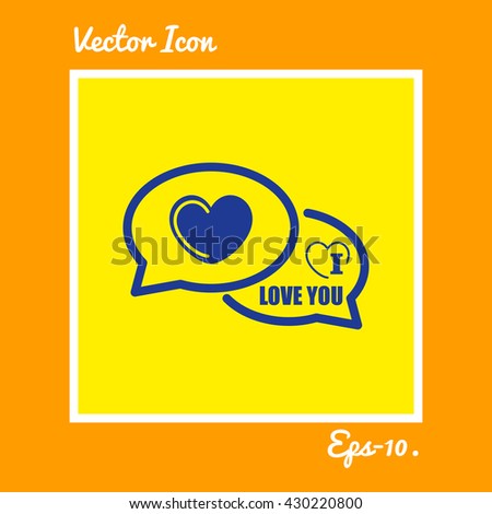 I love you Comments Icon. Eps-10.