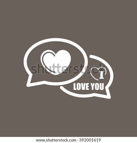 I Love You Comments Icon on Dark Gray Color. Eps-10.