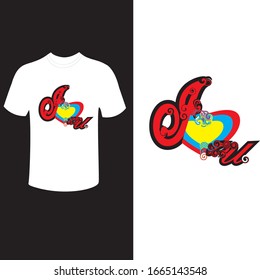 Ich liebe dein Konzept. Färben von Text in Shirt-Design.